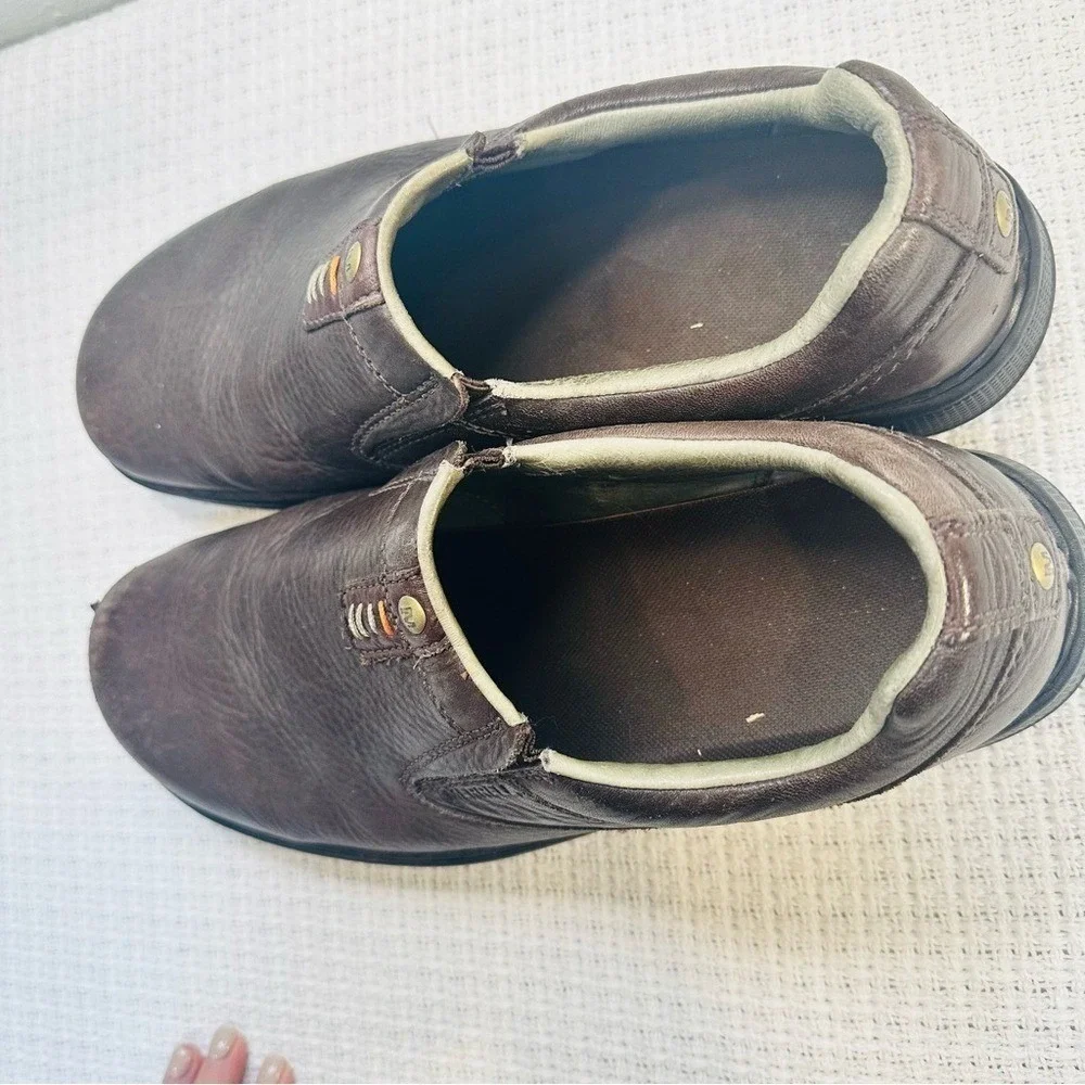 Merrell Shoes Slip On Loafers Mens US 11.5 Brown Leather Comfort Casual Shoes - Picture 9 of 10